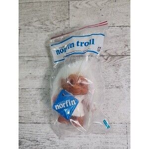 1980s Norfin Dam Troll Doll 3" The Tiny Ones Bagged Style #502 w/ TAG